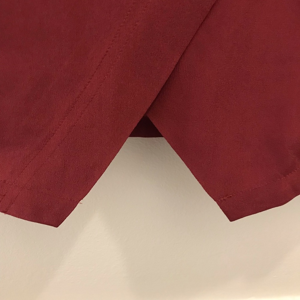 NWT Madewell Parkway Skirt XS Mini Silk red oxblood burgundy wine wrap - Picture 5 of 10